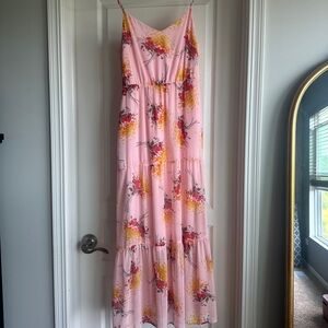 J Crew Pink floral maxi dress size 10